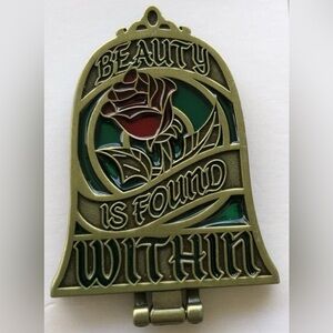 Disney Parks Beauty and the Beast Beauty Is Found Within Rose and Mirror Pin